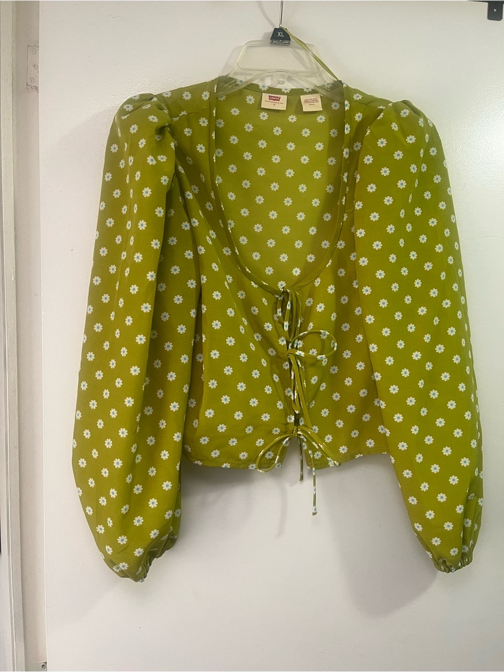 Levi's Olive Green Daisy Tie-Front Blouse - Picture 1 of 6